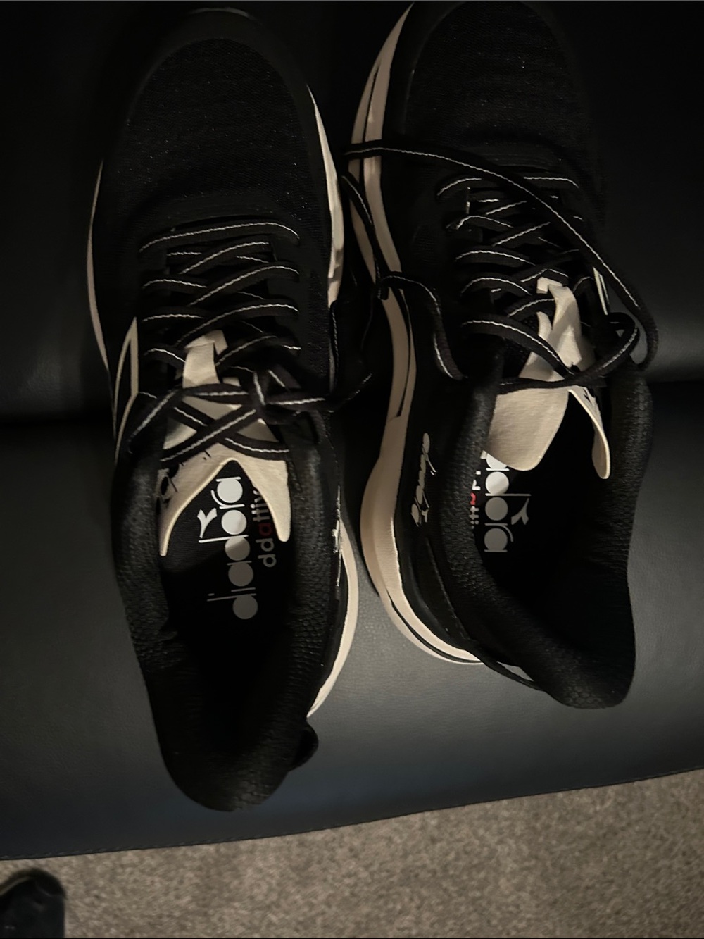 Diadora Black and White Women's Running Sneakers